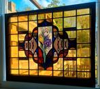 Amsterdamse school stijl gebrandschilderd glas in lood raam, Ophalen, Minder dan 80 cm, Zo goed als nieuw, Minder dan 80 cm