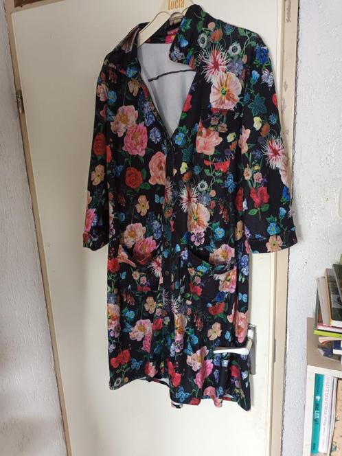 Tantilly jurk Bloemen vlinders roos XXL 50. Elk seizoen, Kleding | Dames, Grote Maten, Zo goed als nieuw, Jurk, Blauw, Ophalen of Verzenden