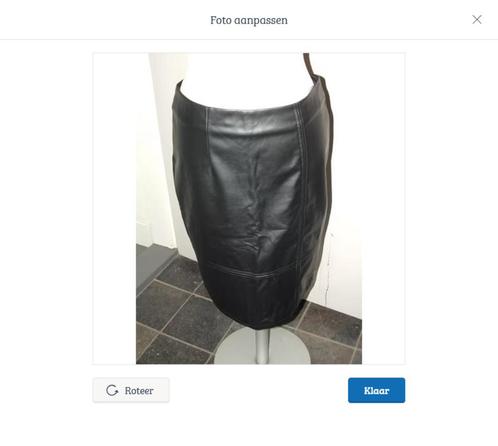 C&S Paris design leather-look rok maat S, Kleding | Dames, Rokken, Zo goed als nieuw, Maat 36 (S), Zwart, Knielengte, Ophalen of Verzenden
