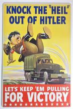 metalen Wo2 Propaganda Hitler Anti Nazi Bord Wandbord ww2, Verzenden, Nieuw