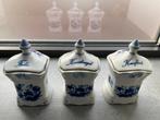 3 oude kruidenpotjes Delfts Blauw, Antiek en Kunst, Antiek | Keramiek en Aardewerk, Ophalen of Verzenden
