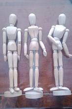 Houten kunstenaars mannequins set van 3 33cm, Ophalen of Verzenden