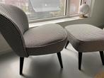Woood fauteuil en hocker zgan, Ophalen, Zo goed als nieuw, 75 tot 100 cm, 50 tot 75 cm