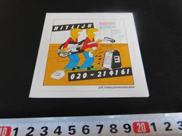 sticker PTT telecom Hitlijn 020-214161  beschikbaar voor biedingen