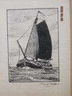 TEKENING G.van der Leeden van een Zeilschip, Antiek en Kunst, Kunst | Tekeningen en Foto's, Ophalen