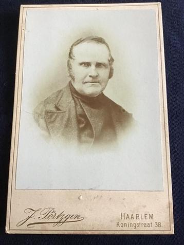Kabinetfoto, Man, J. Pórtzgen, Haarlem, Antieke foto beschikbaar voor biedingen