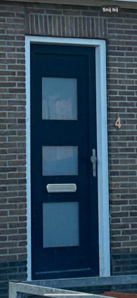 Kunststof Voordeur met Glas, Doe-het-zelf en Verbouw, Deuren en Horren, Gebruikt, Buitendeur, 200 tot 215 cm, 80 tot 100 cm, Glas