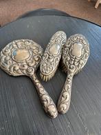 Antieke Handspiegel met Zilveren Frame, Antiek en Kunst, Ophalen of Verzenden, Ovaal, Minder dan 50 cm, Minder dan 100 cm