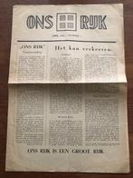 Indië. Illegaal. April 1945. Eerste nummer van 'Ons Rijk", Boeken, Oorlog en Militair, Gelezen, Verzenden, 1945 tot heden, Overige onderwerpen