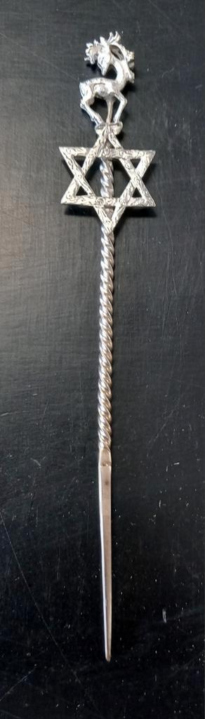 Sterlingzilveren thorawijzer met davidster, Antiek en Kunst, Antiek | Goud en Zilver, Zilver, Ophalen of Verzenden