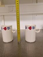 Vintage Boerenbont hoge bekers met oor Mepal, Overige materialen, Ophalen of Verzenden, Zo goed als nieuw, Kop(pen) en/of Schotel(s)