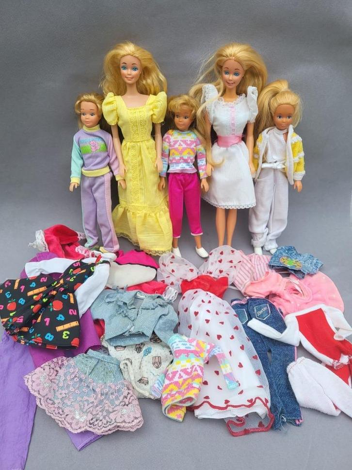5x Barbie Skipper poppen Mattel vintage kleertjes jaren 80, Verzamelen, Poppen, Gebruikt, Pop, Ophalen of Verzenden