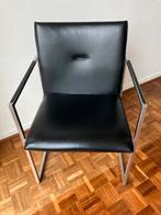 4 eetkamerstoelen (dining chairs) Arco leder zwart, Huis en Inrichting, Ophalen, Gebruikt, Zwart, Metaal