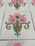 36 Prachtige art nouveau wandtegels opgelegde roze bloem, Antiek en Kunst, Antiek | Wandborden en Tegels, Ophalen