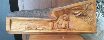 Wandplaat, sculptuur, sexy dame, wandplank beschikbaar voor biedingen