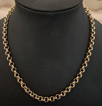 14 karaats gouden Jasseron schakel ketting 45cm geelgoud beschikbaar voor biedingen