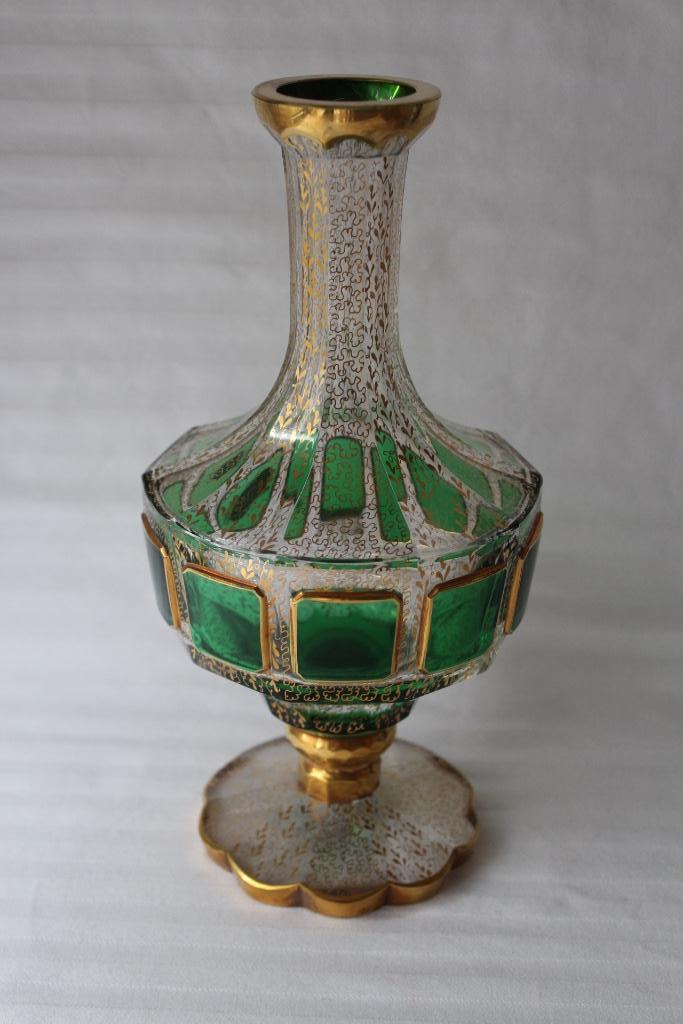 Antieke Boheemse Steiner & Vogel Art Glazen karaf c 1930, Antiek en Kunst, Antiek | Glas en Kristal, Ophalen of Verzenden