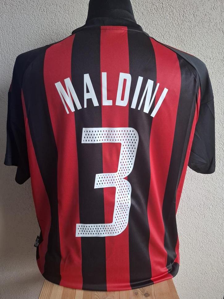 AC Milan Maldini Shirt 2002/2003 - Adidas - XL, Kleding | Heren, Sportkleding, Zo goed als nieuw, Voetbal, Maat 56/58 (XL), Rood