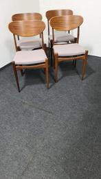 Vintage eetkamerstoelen door louis van teeffelen voor AWA, Gebruikt, Bruin, Verzenden, Metaal