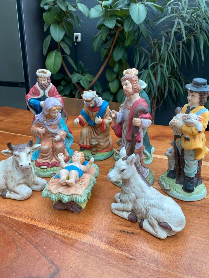 Kerststal Figuren Set, Antiek en Kunst, Antiek | Religie, Ophalen of Verzenden