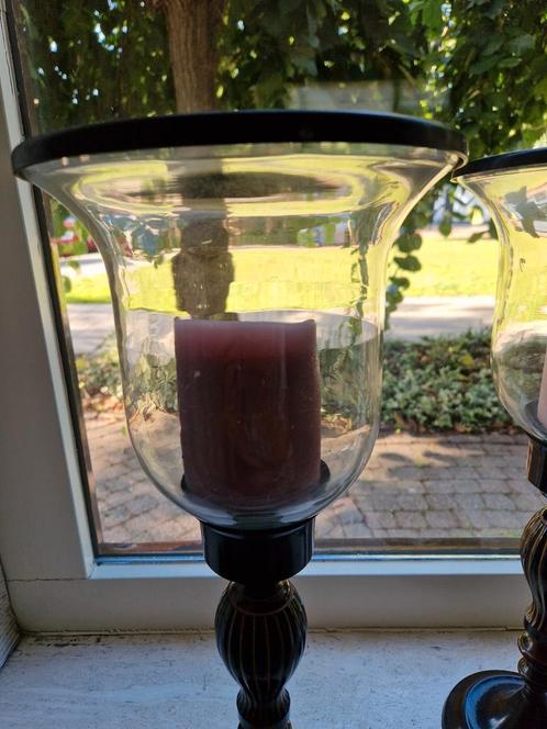 Windlicht /kandelaar 2 stuks, Huis en Inrichting, Woonaccessoires | Kandelaars en Kaarsen, Gebruikt, Metaal, Ophalen