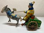 Blikken clown met paard en wagen, opwindbaar 60 jaar oud, Ophalen of Verzenden
