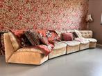 Vintage leren elementen bank, Ophalen, Gebruikt, 300 cm of meer, Vierpersoons of meer