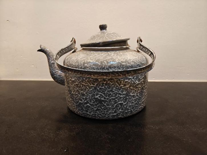 gewolkte antieke emaille ketel, Antiek en Kunst, Antiek | Emaille, Ophalen of Verzenden