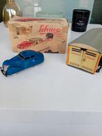 Oude Schuco garage met auto en doos., Ophalen of Verzenden