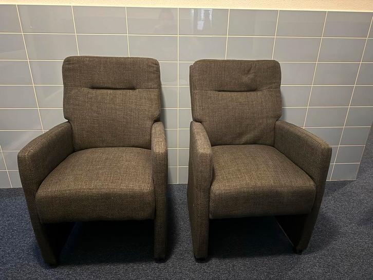 Leen Bakker Eetkamerstoelen - Set van 2, Huis en Inrichting, Fauteuils, Zo goed als nieuw, Stof, Minder dan 50 cm, Minder dan 75 cm