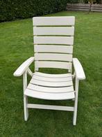 Witte houten tuinstoel Herlag deckchair, Tuin en Terras, Tuinstoelen, Ophalen of Verzenden, Zo goed als nieuw, Hout