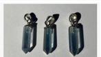 3 x edelsteen Aqua aura hangertjes 2,2 cm totaal pr.st., Sieraden, Tassen en Uiterlijk, Edelstenen, Nieuw, Ophalen of Verzenden