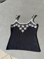 Zwart/witte Philippe Carat top, maat L = S, Kleding | Dames, Verzenden, Zwart, Gedragen, Philippe Carat