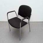 2x CAR stoelen met zwarte stof en verchroomd frame