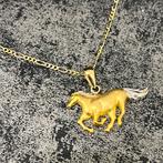 14k gouden ketting figaro met paard hanger