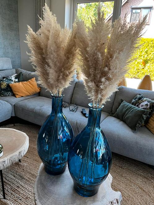 Nieuwe blauwe decoratieve sfeer vazen, Huis en Inrichting, Woonaccessoires | Vazen, Nieuw, Blauw, Minder dan 50 cm, Glas, Ophalen of Verzenden