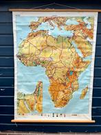 Oude schoolplaat landkaart Afrika, Antiek en Kunst, Antiek | Schoolplaten, Ophalen of Verzenden