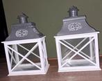 2 witte lantaarns windlicht, Huis en Inrichting, Ophalen, Zo goed als nieuw