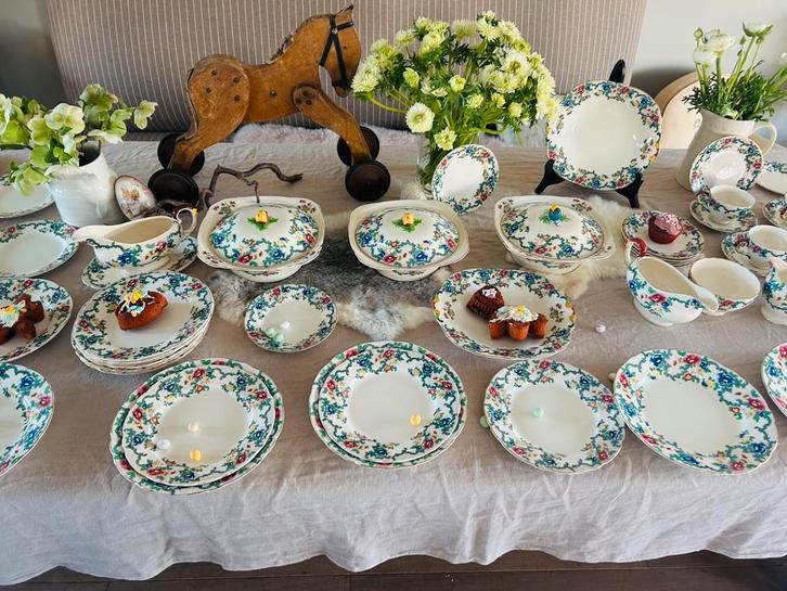 Royal Cauldon Victoria antiek compl servies, Antiek en Kunst, Antiek | Servies compleet, Ophalen