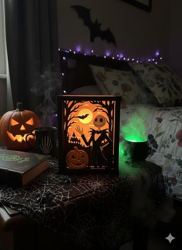 Unieke 3D-Geprinte Jack Skellington Lamp beschikbaar voor biedingen