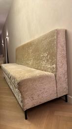 Maatwerk eetbank - fluweel krokodil in zacht goud, Ophalen, Zo goed als nieuw, Stof