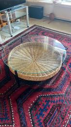 Vintage Rotan Rudolf Wolf Style Salontafel jaren 60 70, Ophalen, Gebruikt, Rond