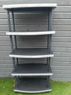 Zwarte kunststof stellingkast met 5 planken, Huis en Inrichting, Kasten | Stellingkasten, Ophalen, Gebruikt