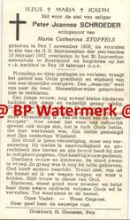 Schroeder Peter 1908 Pey 1957 Roermond x Stoffers - 21491-, Bidprentje, Ophalen of Verzenden
