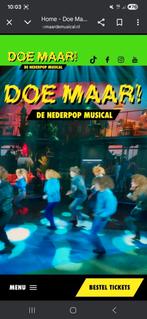 1 ticket voor de Nederpop musical Doe Maar, Tickets en Kaartjes, Twee personen