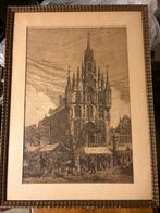 Oude tekening Stadhuis Gouda - n2burg, Antiek en Kunst, Kunst | Etsen en Gravures, Ophalen