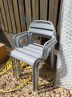 6 Metalen tuinstoelen - Grijs, wit en oudgroen, Huis en Inrichting, Ophalen, Gebruikt, Metaal, Vijf, Zes of meer stoelen