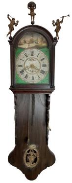 Antieke handbeschilderde 19e eeuwse Friese staartklok # 9752, Antiek en Kunst, Ophalen