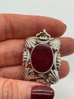 Z691 Prachtige zilveren carneool hanger, Sieraden, Tassen en Uiterlijk, Antieke sieraden, Ophalen of Verzenden, Zilver, Hanger