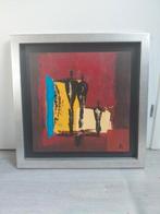 Abstract schilderij 65x65 cm in aluminium baklijst, Ophalen of Verzenden